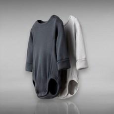 자라 베이비 ZARA BABY 조절 가능한 리브드 바디수트 2개 세트 - 컬러 : 그레이시 266943