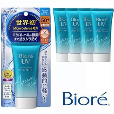 일본 비오레 UV 땀 방지 비오레 선크림 SPF50+ PA++++ 남녀 공용, 4개x50g