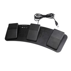 QDY PC USB 풋 컨트롤 키보드 동작 스위치 페달 HID (트리플 풋), 검은, 모델명