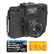 The Imaging World Holga 120N 미디엄 포맷 필름 카메라 블랙 코닥 TX 120 번들 및 극세사 천