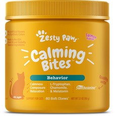 Zesty Paws Calming Bites Salmon Flavored Soft Chews Calming Supplement for Cats 60 count, 1개
