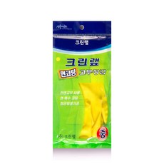 크린랲 면코팅 고무장갑 중, 노랑, 중(M), 5개