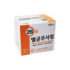 한국백신 일회용주사침 모음, 1box, 26G 1-1/2" (100ea)