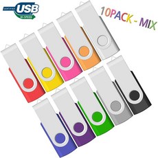 [미국 직구] JBOS USB 유에스비 메모리 2GB Mix(10), 상세참조