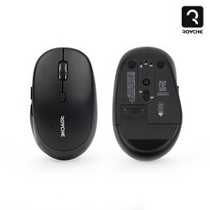 로이체 멀티페어링 블루투스 5.0 저소음 무선 마우스, 블랙, RX-700TR