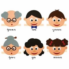QLD751398sky79역할놀이머리띠 가족 세트 6종 22x22cm둘레50cm 청양 창의력제품, 단일옵션, 단일옵션