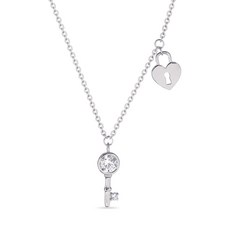 18K 목걸이 행운의 열쇠 하트 참 gold necklace_NQOR8003