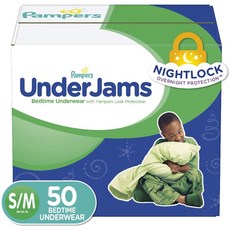 Pampers UnderJams 팸퍼스 남아용 팬티 기저귀 베드타임 S M 사이즈 50개