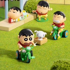 4종풀박스 짱구태엽피규어 태엽 움직이는 짱구 피규어 수동 블라인드박스 흰둥이 자전거 작동, 다이나믹올 뉴 4개 묶음 중복없음