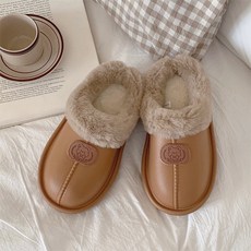 하모리 여성 발이 편한 가벼운 생활 방수 EVA 어그 털 슬리퍼 포근한 겨울 방한 보온 실내화