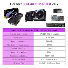 AORUS-지포스 RTX 4090 마스터 24G GDDR6X 그래픽 GPU PCI-E 4.0 384 비트 데스크탑 비디오 카드 AMD 인텔 CPU, Beige, 01 Beige
