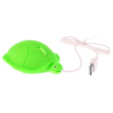 GHSHOP 미니 귀여운 카와이 유선 마우스 USB 3D 거북이 동물 Mause PC 컴퓨터 녹색, 120x78x30mm, ABS