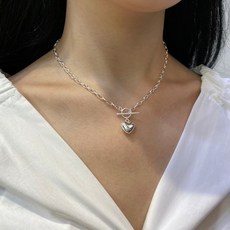 실버통통하트목걸이