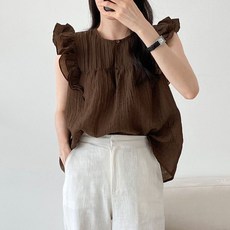 린넨민소매블라우스