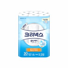 크리넥스 뉴 클린케어 3겹 30M 30롤 화장지, 1개