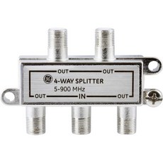 GE 4Way 동축 케이블 스플리터 5900Mhz 범위 RG59 RG6 호환 오디오 비디오 HD TV 증폭기 증폭 안테나 니켈 내식성 35047, 1개