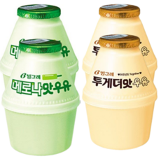 (냉장)빙그레 메로나우유 혼합2종세트(메로나맛 and 투게더맛), 2세트, 480ml