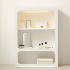 룸앤디 몽드 베이직 4단 조명 장식장 E0목재 인테리어 피규어장 다용도 콘솔 수납장, 몽드 베이직 장식장_화이트(일반형)