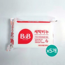 비앤비 아기세탁비누 유아의류용 아카시아향/카모마일향 중 택일, 5개, 200g