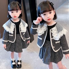 랑) 키즈여아 화이트투카라 트위드투피스 봄 가을 여아 정장 치마세트 자켓 경조사룩