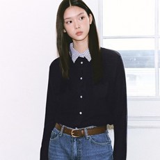 481556 마리끌레르 스트라이프 카라 배색 가디건MAECKC03MNY
