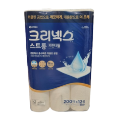 [트레이더스] 크리넥스 스트롱 키친타월 200매 12롤, 크리넥스 스트롱 키친타올 200매, 1개, 12개입
