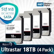 WD 울트라스타 18TB DC HC550 WUH721818ALE6L4 (4 Pack) 5년 보증 - wuh721818ale6l4