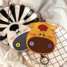 음메 키홀더 키트 교구 바느질 만들기diy, 노랑색, 1개