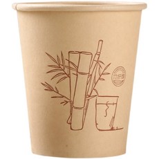 50 개/갑 8oz 240ml 대나무 섬유 종이 컵 일회용 가정용 두꺼운 커피 종이 컵 상업 사무실 워터 컵, 보여진 바와 같이, 50개, 50개