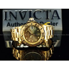 인빅타 Invicta - Gold Plated - Duel Time - Pro Diver - SET w/ Dive Case mens watch
