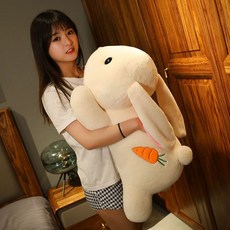 귀여운 선물토끼인형 롱쿠션 바디필로우 베개, 그레이