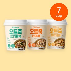 발보아 고식이섬유 오트밀 죽 아침간편식, 40g, 1개, 혼합(닭야채3+소고기미역2+후추계란2)