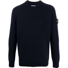[Stone Island] 20FW 스톤아일랜드 와펜 패치 네이비 남성 울 스웨터 7315552A3 V0020
