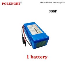POLENGHI 100% 실제 용량 충전식 배터리 팩 보호 회로 기판 및 충전기 포함 3S8p 18650 30000mAh 12V 출력, 1개, 1개입