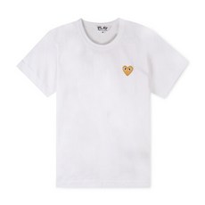 [꼼데가르송] 여성 하트 와펜 화이트 반팔티 AZ T215 051 4