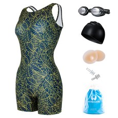 윈드스킨 여성 2부 실내 원피스 수영복 6종 세트 U백 WS5202