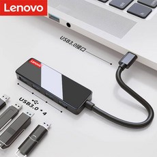 레노버 usb 확장포트 허브 어댑터 C타입 도킹스테이션 PC usb3.0 확장포트 hub A6, 상세내용참조