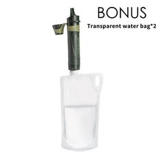캠핑 응급 장비 케이스Miniwell L600 생존 휴대용 물 필터 장비 야외 여행 촬영, CHINA, 01 2 transparent bags