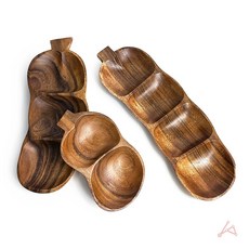 냥이아빠 추천 아카시아 완두콩 간식접시 볼그릇, 3절