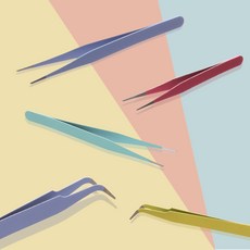 칼라핀셋 정밀핀셋 컬러핀셋 속눈썹연장 미용핀셋 파스텔색상, 07(일자)컬러핀셋_보라, 1개