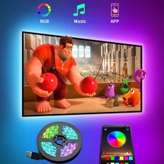 TV LED 백라이트 블루투스 APP 제어 기능이 탑재된 24~60인치 TV용 9.8ft 스마트 LED 스트립 조명 1600만 컬러 20개 플래시, 1