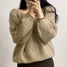 루즈핏 알파카 니트