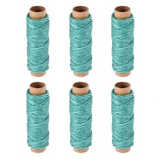 Uxcell 6Pcs 가죽 바느질 실 33 야드 150D/1mm 왁스 처리 된 플랫 코드 DIY Crafting Jewelry Handicraf 기타 제작|바느질|, 1개, Green, 단일