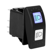 LED 표시등 하이 로우 빔 스위치 RV 요트 버스 트레일러 보트 교체용 15A 24V CAN Am MAX, Black, 1개