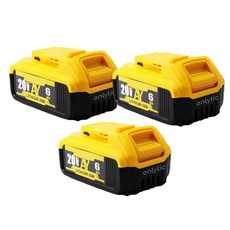 디월트배터리 디월트 20v 6.0ah max xr 배터리 전동 공구 교체 dewalt dcb184 dcb181 dcb182 dcb200 20v 3a 5a 6a 18volt 호환, 3개 6.0ah, 1개