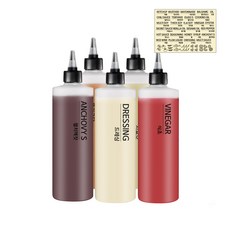 꿈꾸는 키친 소스통 + 라벨지 세트, 500ml, 5개