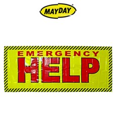 MAYDAY 메이데이 [안전발전소] HELP Distress Banner 디스트레스 배너 비상시 구조요청 응급상황 조난신호 캠핑 등산 아웃도어, 1개
