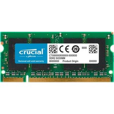 크루셜SSD Crucial 2GB DDR2 800 MHz (PC2-6400) CL6 SODIMM 200-Pin for Mac (CT2G2S800M)-91, 1개
