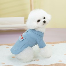 애완견 티셔츠 고양이 조끼 강아지 애견옷 실내복 티셔츠 사계절, 블루, 1개