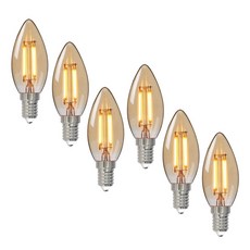LED 에디슨 촛대구 램프 6개 E14 E17 E26 필라멘트 샹들리에 미니 다마